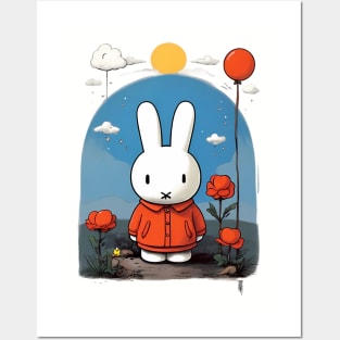 miffy with flowers Posters and Art